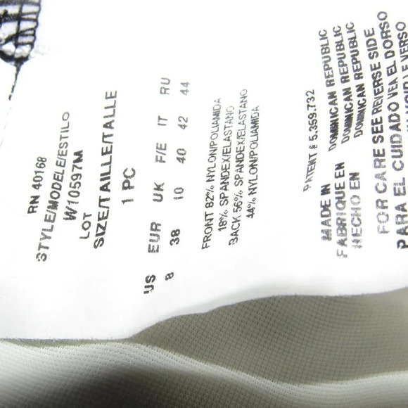 MIRACLESUIT Black White Print One-piece Slimming Swimsuit Size 8 - Picture 5 of 5